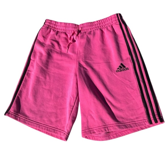 Adidas Fleece Lined Drawstring Pink Shorts, Size L - Picture 1 of 9